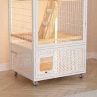 Villa pour chat moderne et luxueuse d'intérieur, cage en métal pliable confortable, cage en maille de fer détachable, maison pour chat robuste, montage facile