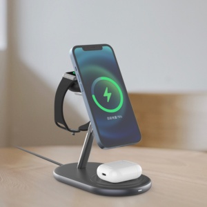 Soporte magnético inalámbrico 3 en 1 para iPhone 12, iPhone 13 y apple watch, airpods, certificado MFM y <span class=keywords><strong>MFI</strong></span> - Product Image 4