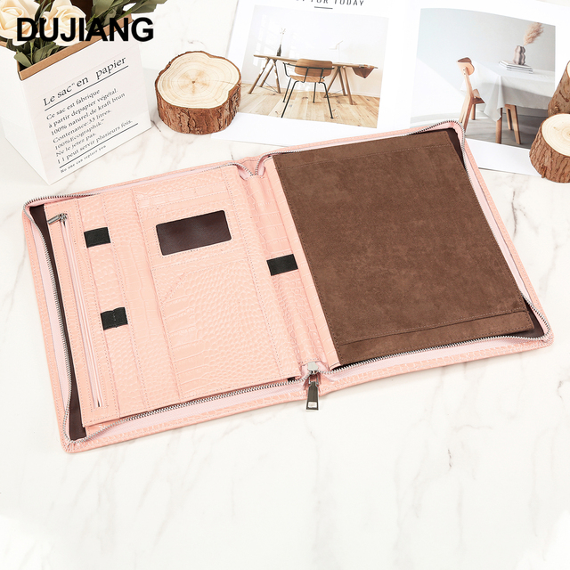 New Crocodile Pattern Genuine Leather Tablet Bag Portable Large Capacity Tablet Storage Bag Multi-Function Business Document Bag
