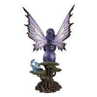 Statue de fée en résine de haute qualité fée assise avec figurine de dragon ornement de fée en résine décoration de la maison