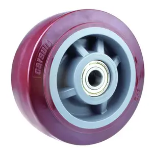 CARSUN 5 INCH RED PU Wheel 125mm Polyurethane Wheel Casters With Bearing
