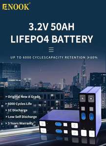 Enook <span class=keywords><strong>3</strong></span>.2V 50Ah LF50K fabbrica vendi nuovo di zecca originale Lifepo4 batterie ricaricabili <span class=keywords><strong>3</strong></span>-5C scarico per la barca RV 48V solare - Product Image 6