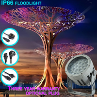 Projecteur LED RGBW Blanc Chaud Haute Luminosité DMX512 Pleine Couleur en Aluminium Moulé Sous Pression IP67 AC pour Mur Extérieur 100W Hôtel