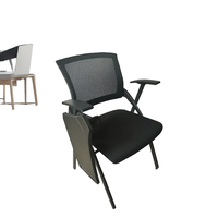 8 Chaise de bureau de formation pliante portable confortable Chaise de conférence de bureau en tissu avec tableau d'écriture pour la formation ou les réunions