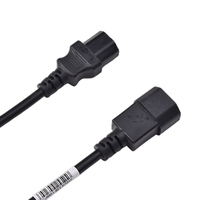 Cordon d'alimentation standard noir 1.5m certifié UL SJT 3C 18AWG avec prise C13 + connecteur C14