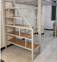Lit mezzanine moderne en métal, gain de place, avec espace inférieur multifonctionnel, en acier tubulaire robuste de 1,2 mm, idéal pour les chambres d'appartement