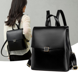 Minimalist Commuting Solid Color <b>Backpack</b> with High-end Feel, Multi Compartment Shaped <b>Backpack</b>, Women's Shopping and Work Bag - Product Image 1