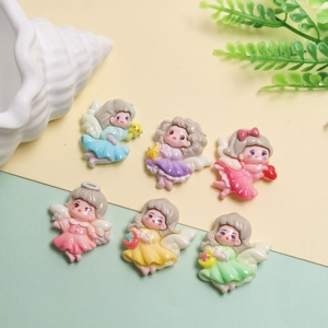 Nueva Moda, 100 Piezas/Bolsa, Adorables Mini Ángeles Alados de Resina, Cabujones Planos para Decoración de Fundas de Teléfono, Manualidades, Scrapbooking - Product Image 6