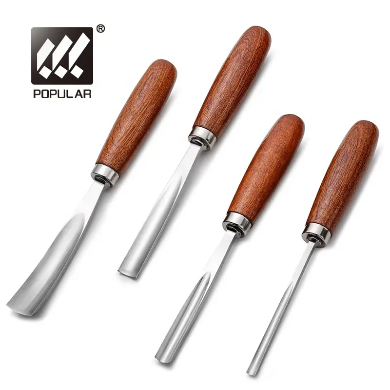 4-pcs Japanese High Carbon Stainless Steel Woodcarving Hand Tools Wood Carving Chisel Set