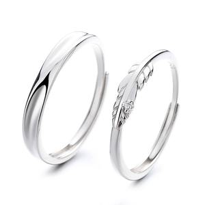 100% 925แท้สีเงินสเตอร์ลิงแหวนคู่รักดีไซน์อินเทรนด์ชุดแหวนขนนกสำหรับงานแต่งงานเครื่องประดับสัญญาจำนวนมาก - Product Image 5