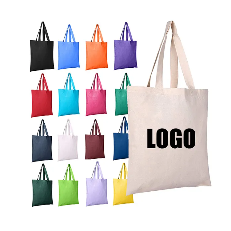 Custom Logo Cheap Plain Recycled Christmas Cotton Eco Friendly Canvas Cotton Shopping Tote Bag