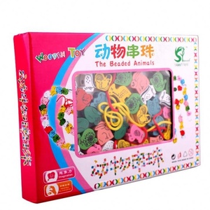 2024 Funy produttori colorati all'ingrosso di legno per bambini giocattoli educativi in legno animali perle di frutta perline di vendita a caldo giocattoli - Product Image 2