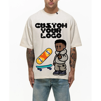 T-shirt Boxy Premium Personnalisé pour Homme, Coupe Oversize à Épaules Tombantes, Style Streetwear, en Coton Lourd, Vêtement Graphique ou Uni, Haut Décontracté
