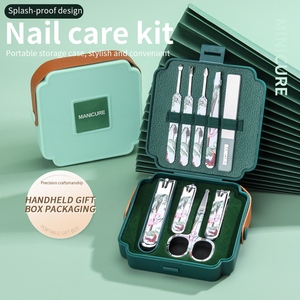 Hochwertiges Professionelles Langlebiges Tragbares 9-Teiliges Säuglings-Maniküre-Pediküre-Set Edelstahl Nagelpflegewerkzeuge Fingernagel Schwarz - Product Image 2