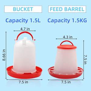 1.5kg Red Automatic Chick <b>Feeders</b> Poultry <b>Feeder</b> for Chicken Duck Quail Plastic Chicken <b>Feeder</b> - Product Image 4