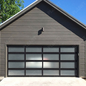 <span class=keywords><strong>Porte</strong></span> <span class=keywords><strong>de</strong></span> <span class=keywords><strong>garage</strong></span> sectionnelle en verre à vue complète en aluminium noir moderne, <span class=keywords><strong>type</strong></span> tendance, automatique, électrique, télécommandée - Product Image 3