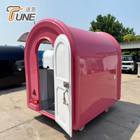 Camión de Comida Móvil Comercial Totalmente Equipado, Remolque de Comida con Construcción de Fibra de Vidrio para Venta de Snacks, Dulces y Papas Fritas