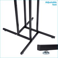 Porte-vêtements autoportant moderne noir en métal avec 4 bras inclinables réglables, hauteur réglable 48 pouces, pour la vente au détail