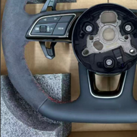 Volant en cuir personnalisé à fond plat, couleur cuir, pour Audi RS7 A4 B8.5 2016 A3 RS4 A4 A5 TT B6 S8 D4 S4 B8 B9 RS3