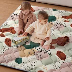 Tapis de jeu pour parc pour bébé, épaissi, doux, 50x50, avec fond antidérapant, pliable et lavable en machine, pour bébés et tout-petits - Product Image 1