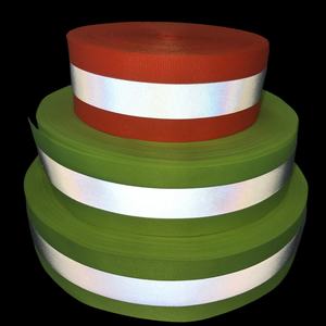 फैक्टरी कस्टम लेपित चिंतनशील वेबबिंग 5 सेमी नारंगी हरा रंग गर्मी हस्तांतरण टेप सिलाई सुरक्षा बनियान ब्रांड - Product Image 1