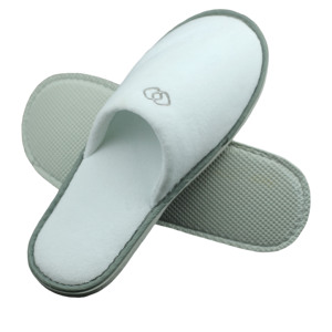 All'ingrosso personalizzato Hotel <span class=keywords><strong>pantofole</strong></span> aperte a punta di lusso in pile di corallo bianco suola EVA <span class=keywords><strong>per</strong></span> Spa Hotel compagnia aerea <span class=keywords><strong>ospedale</strong></span> con Logo - Product Image 3