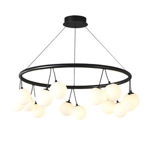 Art Design Moderne Anneau cercle Lustre chambre art design rond blanc boule verre nordique suspension - Product Image 5