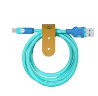 Kabel Transfer Data USB C/mikro/IOS, silikon lembut 100W dengan kecocokan lebar dapat diandalkan untuk perangkat tipe-c