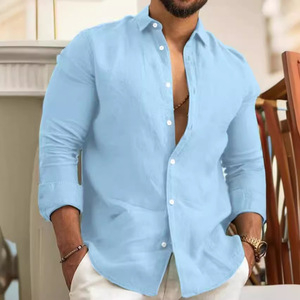 <span class=keywords><strong>Camicia</strong></span> Casual in cotone Plus Size a maniche lunghe da uomo europeo e americano - Product Image 3