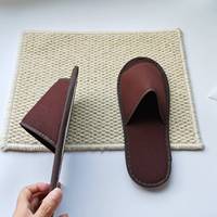 Open Toe Jetable Marron Spa Pas Cher Pantoufle Polyester Airline Pantoufle