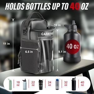 Magnetic Gym Bag <b>Water</b> <b>Bottle</b> Carrier with <b>Strap</b> Phone Pockets PU Leather Strong Magnetic Bag for Men and Women for Fitness - Product Image 5