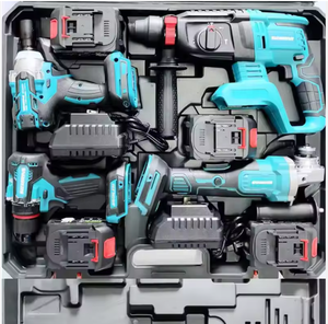 Set di Utensili Elettrici Industriale Senza Fili 4 in 1 ad Alte Prestazioni 48V con Trapano Brushless, 4 Batterie da 10 Celle e 2 Caricatori - Product Image 5