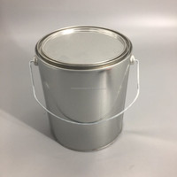 Bidon métallique rond vide de 1 gallon avec revêtement intérieur en résine époxy pour peinture à base d'eau et emballage de produits chimiques