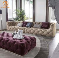 Türkische Möbel Klassisch Modernes Wohnzimmer Leder Chesterfield Graue Sofagarnitur Luxus-Wohnzimmermöbel