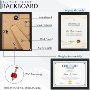 8.5x11 thân thiện với môi gỗ mộc mạc khung hình đa Giấy chứng nhận số lượng lớn tài liệu/bằng tốt nghiệp giải thưởng khung tường/bàn treo giải thưởng - Product Image 3
