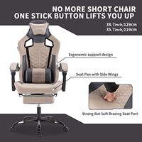 Chaise de jeu 1 pièce Livraison gratuite Design ergonomique Grand et haut Bleu Gris Chaise de jeu ergonomique Accoudoir Chaise d'ordinateur