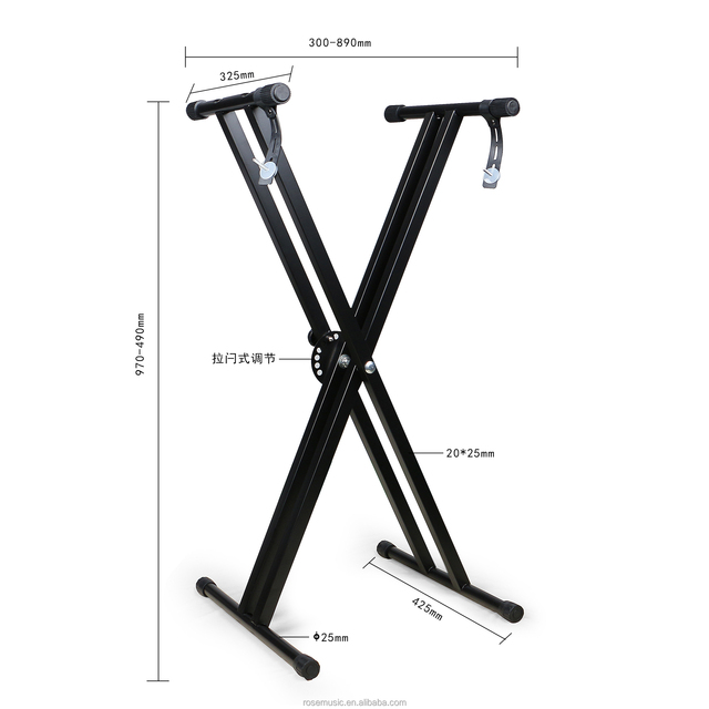 Smiger Wholesale  Adjustable Factory Price Stock Musical Instruments Accessories PF-E11 Double Keyboard Stand