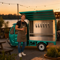 Tricycle électrique sur mesure en acier inoxydable, vente en gros directe usine, remorque bar mobile pour événements extérieurs et distribution de boissons