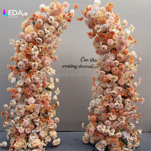 LEDA Arche florale orange pour mariage, décoration de fond de canapé, chemin de table floral en roses pour fête de mariage - Vente chaude - Product Image 2