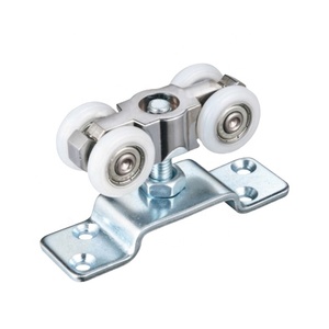 Rueda colgante para puerta corredera y plegable de alta calidad, polea de puerta de madera gruesa con polea de riel de acero de estilo moderno - Product Image 5