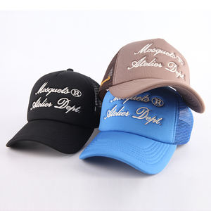 Индивидуальная <span class=keywords><strong>5</strong></span>-панельная Предварительно изогнутая сетчатая шляпа для дальнобойщика с вышитым логотипом - Product Image 3