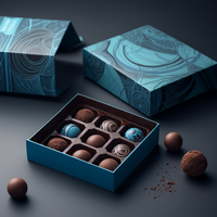 Boîte d'emballage cadeau en papier rigide avec couvercle et base personnalisés pour l'emballage de chocolat avec insert