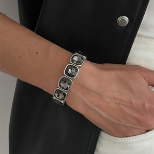 Conjunto de Pulseras Elásticas con Diseño Exagerado de Cristal y Diamantes de Imitación Cuadrados para Mujer, Joyería de Boda - Product Image 5