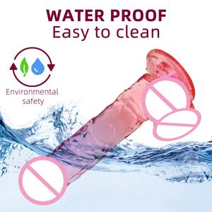 Dildo réaliste en gelée de cristal de 7,5 pouces avec ventouse pour adultes - Product Image 3