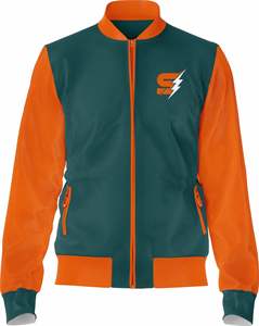 Cómoda chaqueta universitaria de estilo universitario para uso diario, ropa de calle informal de moda y eventos deportivos escolares con cuello levantado - Product Image 1