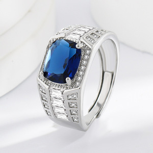 Мужское кольцо из посеребренной латуни в морском стиле с инкрустацией изумрудом, для свадьбы - Product Image 2