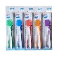 Ensemble de brosses à dents avec capuchon et brosse interdentaire orthodontique en forme de V, étui pour correction du tartre, nettoyage des dents, en plastique