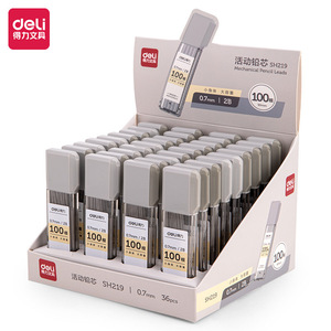 Minas para Lápiz Mecánico Deli SH219 0.7mm 2B, Paquete de 100 Unidades de Gran Capacidad para Escritura - Product Image 1