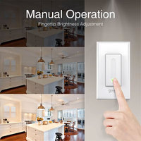 Teejoin slide WiFi Wall tuya ZigBee US dimmer switch single no neutral Tuy Smart switch interruptor Alexa inteligente con wifi
