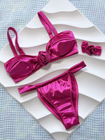 Traje de Baño Sexy para Adolescentes de 18 Años, Bikini con Gargantilla, Estilo Rosa